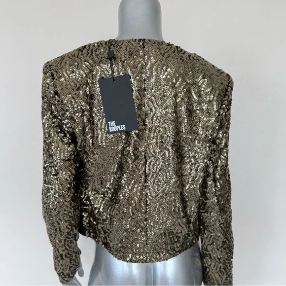 NWT! The Kooples Gold Blazer with Metallic Finish, Size 2